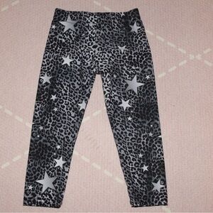 Dori Creations Toddler Girl 2T Star Leggings Black & Grey Leopard Print